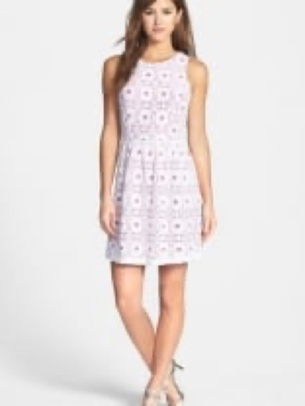 Kensie Pink and White Lace Dress XS